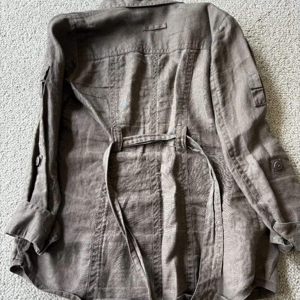 CABI Sahara Linen Utility Jacket  S Sahara Utility Field Jacket